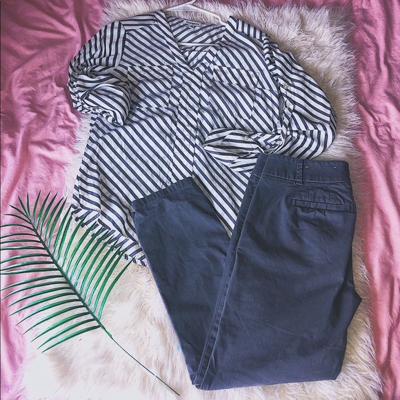 LOFT Skinny chino crop grey pants - Picture 2 of 3